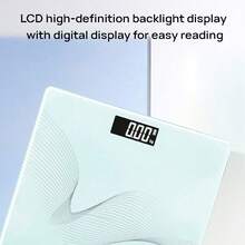 DELI LE603 Body Scale: Thickened Tempered Glass Tabletop, Non-Slip Feet, High-Definition Backlit LCD Screen, Intelligent And Accurate Weight Sensing, Mint Green. - Mint Green - View 4