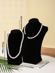 1 Stück weiße PU-Leder einfache H-förmige Menschenfigur Halsketten Aufbewahrungsständer, Schmuckorganizer für Halsketten und Armbänder, kleines dekoratives Element für Schmuckgeschäft-Vitrine, Rückkehr zur Schule, Raumdekoration - Verschiedenfarbig - Übersicht 21