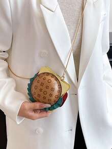 New Mini Hamburger Chain Cross-Body Bag Gift Box, Versatile Platinum Key Bag, Headphone Bag, Coin Purse - Brown - View 7