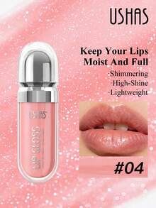 USHAS Shimmering Pearl Gloss Lip Gloss, Nourishing & Smooth Texture Mirror Finish Lip Tint, Long-Lasting & Easy To Apply, Quick-Drying & Non-Sticky, Sparkling Liquid Lipstick, Suitable For Party, Holiday And Daily Makeup, Christmas, Valentine's Day Gift - #04 - View 8