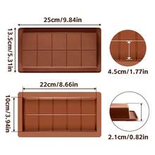 硅胶巧克力模具，不粘长方形耐用模具，适用于制作巧克力卷、巧克力棒和迪拜巧克力，易于脱模