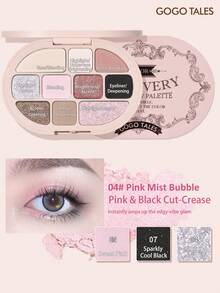 GOGO TALES GOGOTALES 10-Color Eyeshadow Palette, Matte Neutral Earthy Tones, Micro-Shimmer Texture, High Pigmentation Long-Lasting, 2-In-1 Highlighter & Contour Palette, Suitable For Beginners - 04# Pink Mist Bubble - View 5