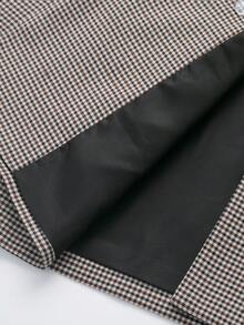 Women's Loose Fit Houndstooth Print Lapel Long Sleeve Blazer - Multicolor - View 5