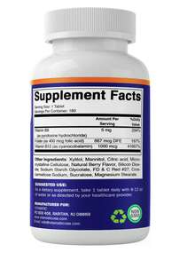 Vitamatic Folic Acid, B12 & B6 – 180 Fast Tablets - 天然莓果口味 - 查看 8