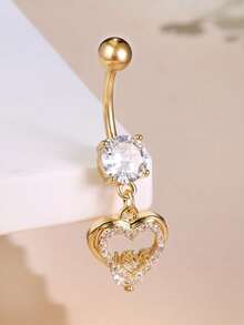 14G Stainless Steel Heart & Teardrop Navel Piercing Jewelry, Women Body Piercing Accessories