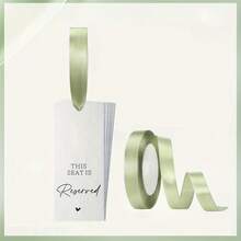 10/20pcs Wedding Chair Reservation Cards With Ribbons, Reserved Seat For Ceremony And Party Events, Perfect Party Supplies (Green/Beige Available) - Multicolor - View 3