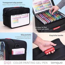 朗格252支/套细头丙烯颜料凝胶笔，234色，0.6毫米笔尖，防水丙烯马克笔，适合学生、专业艺术家，可在石头、木头、纸张、金属上进行DIY创作，返校文具礼品 - 彩色 - 查看 6