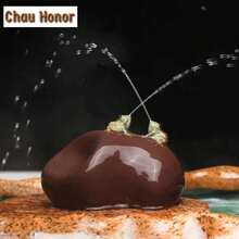 Figura de piedra de rana deé de arcilla púrpura de Boutique Spray Wate, adornos de escritorio, escultura hecha a mano, artesanías, decoración de juego deé, regalos - 6,5 x 4,5 x 5 cm - Ver 1