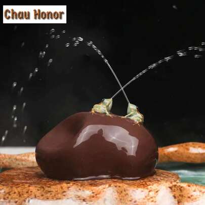 Figura de piedra de rana deé de arcilla púrpura de Boutique Spray Wate, adornos de escritorio, escultura hecha a mano, artesanías, decoración de juego deé, regalos