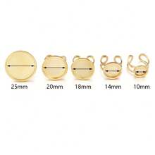 2个/包 不锈钢开口圆形戒指托（加厚），内径10-25毫米，可调节戒指底座，个性化宝石戒指托，DIY珠宝制作 - 活口戒托 - 查看 4