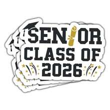 1/3/5 ملصقات فئة 2026، ديكورات فئة 2026 بقطر 3 بوصة، تخرج 2026، خريج 2026 - ملصقات لأجهزة الكمبيوتر المحمول والزجاجات المائية والهواتف وزجاج السيارة والخوذة ملصقات فينيل - متعدد الألوان - مشاهدة 7