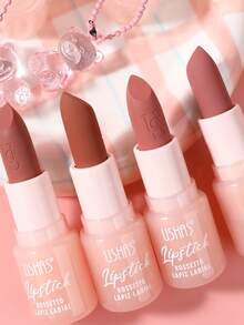 Son lì USHAS Velvet Matte với mặt dây chuyền hình gấu dễ thương, lên màu chuẩn, không gây khô môi, lâu trôi, không lem, tạo hiệu ứng lì mềm mại sang trọng, mang đến vẻ ngoài quyến rũ cho đôi môi. - #07 - Xem 8