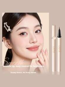 NOVO 防水防汗眼线笔，超细笔尖，高显色度，持久不晕染，打造自然妆效，适合初学者、面部彩绘、女士化妆，冬季必备，Y2K时尚风格，生日礼物、派对理想之选，多种精选颜色可选 - 01#霧黑色 - 查看 3