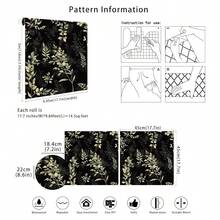 Peel And Stick Wallpaper Black Removable Wallpaper Dark Boho Leaf Renter Friendly Textured Wallpapers For Bedroom Stick On Contact Paper For Cabinet Countertop 17.5 X 118 In - 黑色/綠色 - 查看 8