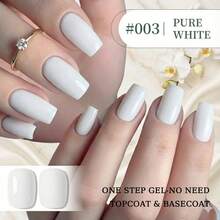 Sơn gel một bước 3 trong 1 màu trắng tinh khiết 15ml, không cần lớp sơn lót hay sơn phủ, màu trắng đặc lý tưởng cho móng tay kiểu Pháp, móng cưới, móng cô dâu, móng nghệ thuật tuyết Giáng sinh, sơn gel UV LED dung tích lớn. - trắng - Xem 10