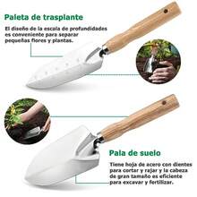 CYPNMOSU Jardineria Herramientas Juego de 5 Herramientas para Jardín Pala Tenedor Rastrillo Herramientas para Jardinería Kit de Herramientas de Jardinería Resistentes de Acero InoxidableFashion - 227217041 - Ver 7
