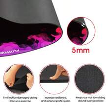 Jump Rope Mat Large Rubber Exercise Mat Indoor Outdoor Shock Absorbing Mat Non-Slip Oval Design for Floor and Rope Protection Workout Mats for Home Gym Flooring - Rojo y morado - Ver 4