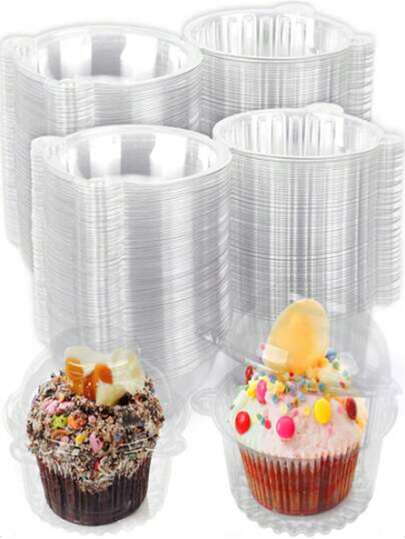 5/20/50Pcs Transparent Cake Box Wedding Muffin Fruit Dessert Packaging Box Container For Mousse, Pastries, And Sandwiches