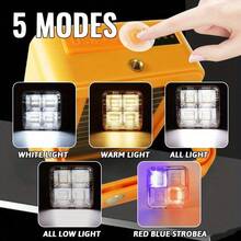 1pc Outdoor Solar Powered Lamp, Portable Camping Lantern With Built-In 2pcs 18650 1200mAh Rechargeable Batteries, Solar Panel Charging Zero Power Consumption Emergency Light, Solar LED Camping Light, Tent Light, Emergency Light, Searchlight - Magnetic Multi-Function, IP66 Waterproof, Suitable For Power Outage, Outdoor, Home Travel, Camping, Fishing And Night Market Lighting - Christmas Gift, Christmas Eve, Christmas Decoration - trái cam - Xem 6