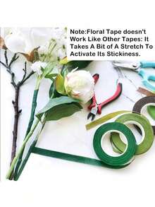 1~8Rolls Floriculture Tape Self-Adhesive Bouquet Floral Stem Paper Tape Stamen Wrapping Florist DIY Flower Craft Wedding Party Supplies (30Yards/Roll) - Multicolor - View 9