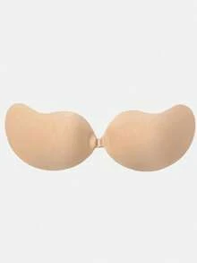 Invisible Push-Up Bra, Women's Backless Strapless Bra, Seamless Self-Adhesive Silicone Nipple Covers, Breast Petals, Bridal Lingerie - Apricot - View 9