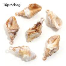 10-100pcs Acrylic Natural Beach Spiral Seashell Charm - Seashell Loose Pendant For Summer DIY Earrings, Bracelets, Necklaces, Jewelry Making Accessories - Seashell Pendant - View 20