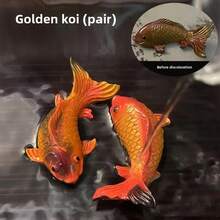 Un par de decoraciones para mesa deé, nuevo estilo chino chic, deé que de color, mascota deé que puede levantar y jugar. - 2 piezas de pescado rojo - Ver 9