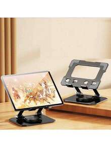 حامل دوار معدني مسطح، دعم عالمي للأجهزة اللوحية مثل الآيباد، مناسب للبث المباشر والعمل المكتبي والألعاب - متعدد الألوان - مشاهدة 5