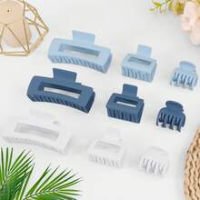 9 Pcs Hair Clips For Women, 3 Styles Hair Clips Small Medium Big Claw Clips For Thin Thick Hair, Strong Hold Nonslip Hair Claw Clips Hair Accessories (Blue) - Màu xanh lam - Xem 4