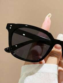 1 Pair Fashionable Classic Travel Frame , Suitable For Daily Wear, Vacation, Travel, Beach Accessories, Women's Beach Accessories, Spring/Summer Basic, Women's Casual Business - 黑灰 - 查看 3