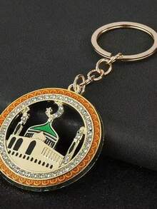 中东宫廷水钻月亮钥匙扣，斋月节日礼物 - 金色 - 查看 6