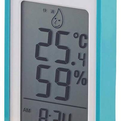 Tanita TT-559 BL デジタル温度計/湿度計 時計 カレンダー アラーム 温度 湿度 壁掛け 卓上 マグネット式 ブルー