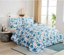 Oliven Marine Life Bedding Turtle Quilt King Size Coastal Bedspread Beach Sea Turtle Seahorse Shell Starfish Anchor Ocean Coverlet Daybed Cover Beach Theme Bedroom Decor - MàuC - Xem 2