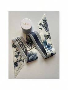 Dior 蝴蝶花瓣围巾、发圈、小丝带，也可作小围巾、包包装饰，休闲可爱，蓝色、绿色、粉色 - 淺藍色 - 查看 4