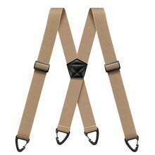 Tirantes ocultos para hombres Tirantes de trabajo ajustables elásticos de 1,6 de ancho resistentes con 4 tirantes en la espalda en X con 4 bucles a presión para pantalones AOUQ - Rojo - Ver 14