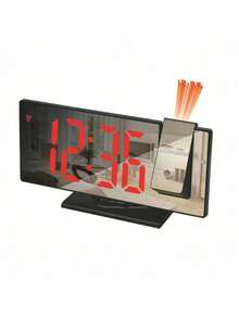 1个新款镜面投影LED时钟，多功能USB供电数字闹钟，带自动调光功能，电子钟，家居装饰，卧室装饰，生日、开学、毕业、母亲节、圣诞节礼物