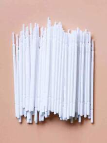 20/100支装白色和黑色棉签，适用于睫毛嫁接工具 - 白色 - 查看 2