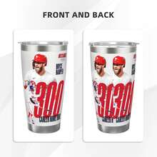 304 Stainless Steel Double Silver Edge Vacuum Insulated Drum 340g - Reusable Travel Cup With Stainless Steel Straw - This Is A Stainless Steel Water Cup About The Bryce Harper Theme - Leak Proof, Sweat Proof, Can Maintain Hot And Cold Temperatures For Hours, Frees Of Bisphenol A, Suitable For Car Cup Holders, Very Suitable For Match Days, Sports Events, Commuting, Office Rest And Outdoor Activities, Durable Double Wall Structure Fashionable Fan Gift - Silver - View 2