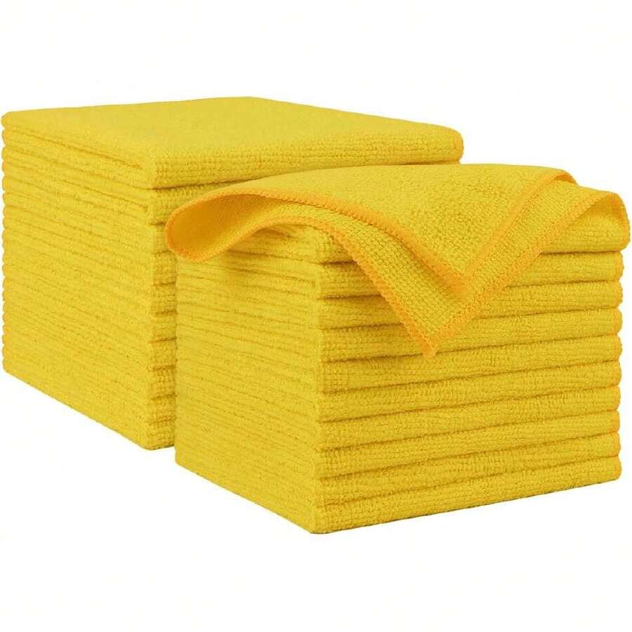 Microfiber Cleaning Cloth, 20PK, Microfiber Towels For Cars, Premium All Purpose Car Cloths, Dusting Cloth Cleaning Rags, Absorbent Towels For SUVs, House, Kitchen, Window, 12"*12", Yellow,40065066 - 黃色 - 查看 1
