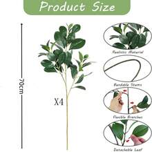 1/2/3/4片装，27.6英寸人造桉树叶，仿真桉树枝，适用于DIY墙面装饰、场景布置、客厅卧室花瓶插花、婚礼、派对装饰、桌面摆设。适合秋冬季装饰、家居、厨房、婚礼、餐桌、中心摆件、办公室、花园、户外装饰。 - 綠色 - 查看 14