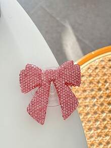 1 pieza Soporte de teléfono con lazo de lujo con cristales, soporte de escritorio extensible con mariposa y cristales para ver videos - Multicolor - Ver 5