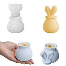 2pcs/Set Resin Silicone Molds, Rabbit Shaped Storage Jars, Epoxy Resin Silicone Molds, Rabbit Ear Lids, Storage Jars, Candle Holders, Jewelry Organizers, Cement, Gypsum, Clay Molds, Desktop Aromatherapy Decor, Storage Jars, Handmade Easter Gifts, Birthday Party Decorations, Baby Shower Decor, Home Accents - White - View 11