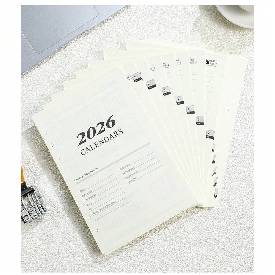 1 Tập Giấy Thay Thế Lịch Năm 2026 khổ A5 tiếng Anh - 176 Tờ (352 Trang) Sổ Lập Kế Hoạch Hàng Ngày Có Lịch Giờ, Giấy Thay Thế Sổ Ghi Chép Quản Lý Thời Gian Cho Năm 2025-2026, Thiết Kế Tối Giản & Giấy Bền Chắc - A5 - Xem 1