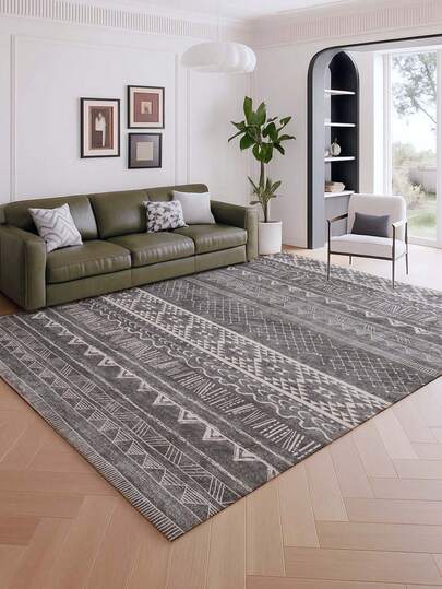 1pc Bohemian Style Indoor Decorative Carpet, New Faux Wool Material Indoor Rug, Living Room Carpet, Sofa Carpet, Bedroom Carpet, Bedside Anti-Slip Mat, Dining Room & Kitchen Carpet, Office Chair Pad, Entryway Doormat, Outdoor Picnic Mat, Outdoor Camping Blanket