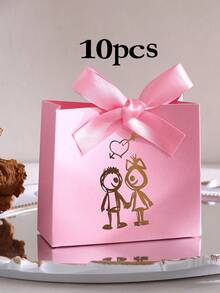 10pcs Modern Letter Pattern Paper Gift Boxes, Suitable For Parties And Valentine's Day - Multicolor - View 17