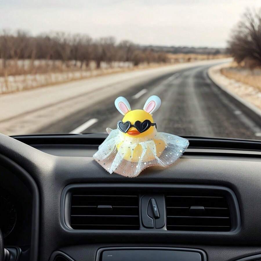 1Pc Cute Duck Shape Car Ornament Car Interior Decoration - A Beautiful Gift For People - Dễ thương - Xem 1