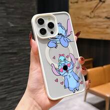 This Disney Lilo & Stitch Phone Case, Featuring Stitch And Angel Cartoon Characters, Boasts A Cute And Playful Design, A Simple And Stylish Appearance, And A Smooth And Comfortable Feel. It Features A Magnetic Back, Camera Protection, A Transparent And Fashionable Back Panel, And Reinforced Corners For Effective Drop Protection, Making It An Ideal Choice For Young People. This Phone Case Is Compatible With IPhone 17/16/15/14/13/...12/11/XR/XS/X Series And SamsungGalaxy S22, S23, S24, And S25 Series Phones. It's The Perfect Gift For Friends And Family. - Black - View 8