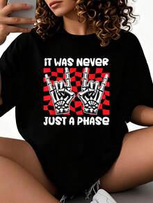 Nunca fue una fase, camiseta gótica deúsica emo punk rock, nuevas camisetas impresas para mujeres 2026, estilos populares, camisetas de primavera para mujeres, camisetas de invierno, camisetas de para mujeresás vendidas - Negro - Ver 1