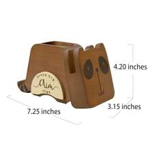 I'm Wood Multipurpose Raccoon Eyeglass Phone Pen & Pencil Holder Stand Stationery Desk Organizer Accessories Decor, For Home Office Desktop Decoration Birthday Graduation Gifts "Dream Big Aim High" - Raccoon - 查看 8