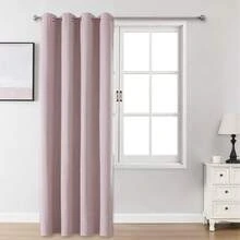 1pc/2pcs Linen-Like Blackout Curtains, Available In Multiple Sizes For Bedroom, Living Room, Home Theater, Dining Room, With Tie-Back Curtain Panels - Dusty Pink - View 43